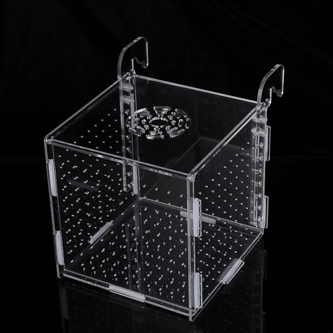 POPETPOP Fish Breeding Box-2 Box Hatchery Incubator Aquarium Fish Breeding Boxes Divider Hatching Boxes Accessory-Hook Pattern