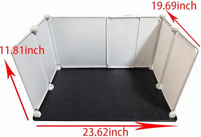 Litter Box Splash Guard, Litter Box Pee Shields for Dogs, Easy to Clean Indoor Dog Fence with Puppy Pee Pad Holder Tray Fits Suitable for Small and Young Dogs（Small）