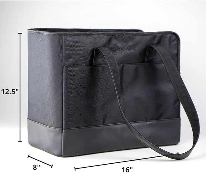 OSKAR&FRIENDS Pet Carrier Tote for Small Dogs & Cats – Vegan Leather Dog Purse with Breathable Mesh, Sherpa Bed & Safety Tether – Fits Pets Up to 20 lbs