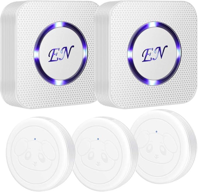 EverNary Dog Door Bell,Smart Dog Bells to Go Outside,Doorbell for Potty Training,Communication Bell for Puppies with 3 Waterproof Touch Buttons & 2 Receiver