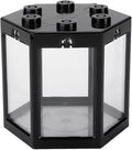 Fydun Betta Aquarium S R Kits, Small Fish Hex Shape Superimposable Portable Kits, No Clean Aquariums Mini for Office DecorationBlack Corners Clear Loving Kids Lovers Decoration (Black)