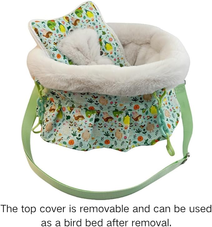 2 in 1 Warm Bird Carrier Bag, Bird Hammock Bed for Cage, Winter Travel Bag, Portable Parrot Outing Bag for Lovebird, Budgie, Conure, Quaker, Small Medium Birds (Pink,Small)