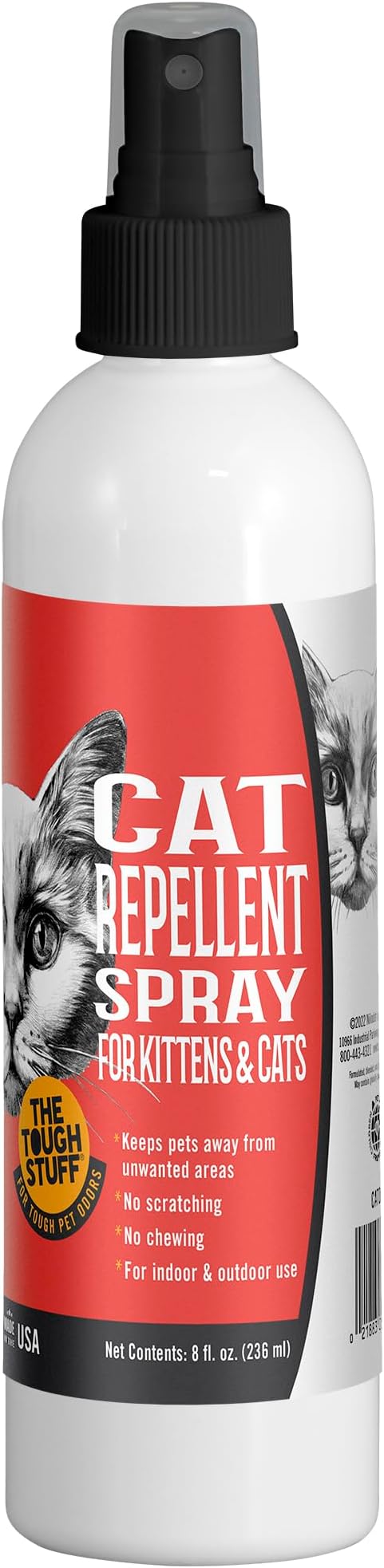 Nilodor Arkwright Tough Stuff Cat Repellent Spray - Natural Formula Discourages Scratching, Chewing & Biting, Safe for Kittens & Cats, Effective Training Aid, Made in The USA, 8 fl. oz. Spray