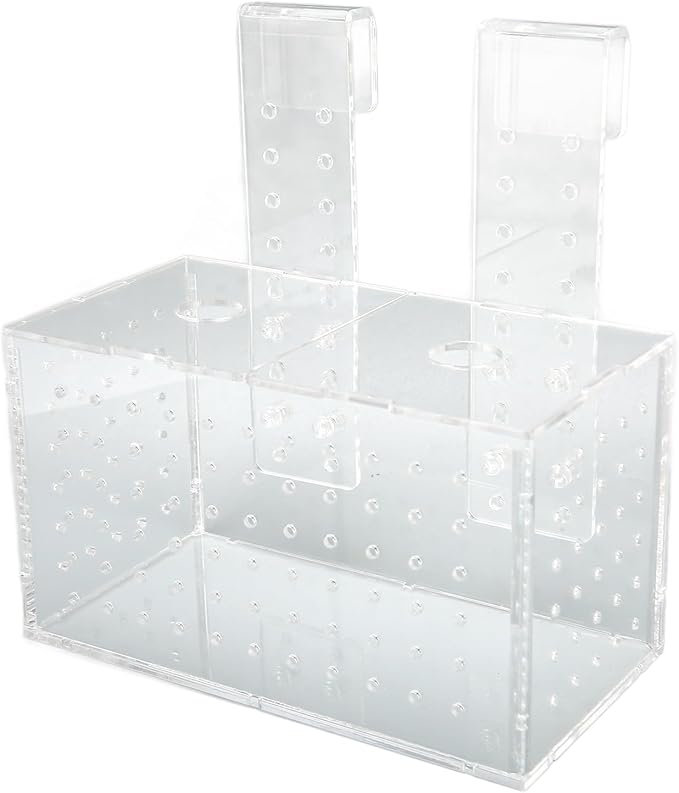 Fish Breeding Isolation Box, Acrylic Aquarium Hatchery with Transparent Lid, Adjustable Hook Installation for Fish Tank, Guard Small Fish from Attack with Hole Design for Better Wa (17 * 9 * 10CM)