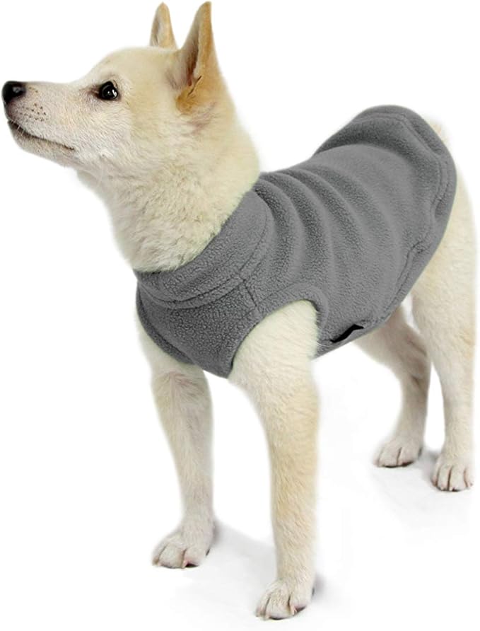 Gooby Stretch Fleece Vest Dog Sweater - Gray, X-Small - Warm Pullover Super Stretchy Fleece Dog Jacket for Small to Large Dogs