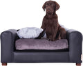 Moots Premium Leatherette Pets Sofa, Black/Charcoal, Small