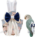 Bird Diaper Cockatiel Clothes Flight Suite, Reusable Parrot Nappy with Waterproof Inner Layer, Cute Pigeon Pants Urine Wet Suit Costume for Conure Macaw (Grey,XL)