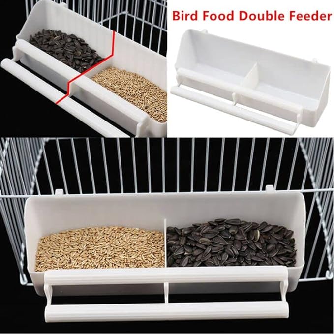 Birds Food Bowl Bird Feeder Pet Birds Food Dish Birds Water Bowls Pigeon Feeding Cups for Cockatiel Parrot Macaw Birds Small Animal 2 Pack with 1 Food Spoon