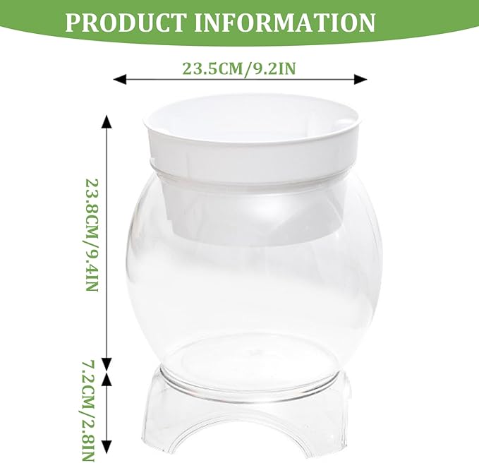 Aquaponic Fish Tank, 3-in-1 Clear Plastic Fish Bowl with Stand & Planter Healthy 1.5 Gallon Fishtank for Aquarium Plants, M Aquaponic Tank, Hydroponic, Small, Fishtank, F