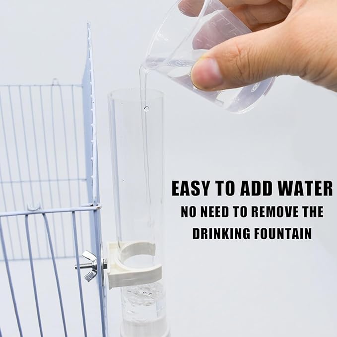 Automatic Parrot Water Dispenser - 130ML Bird Water Bottle with Cleaning Brush, Cage Accessories Drinker Bowl Fountain for Parakeet, Cockatiel, Lovebirds