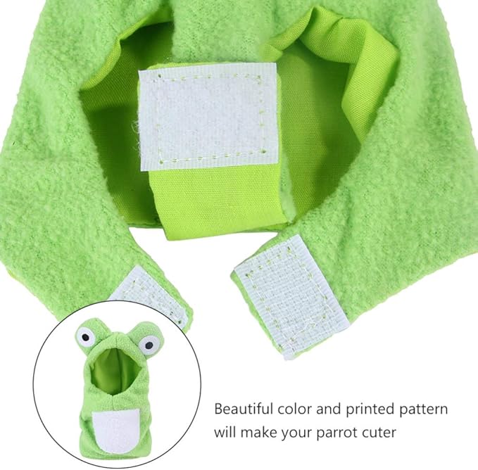 NUOBESTY Bird Diaper Flight Suit Parrot Frog Costume Pet Small Animals Clothes Parakeet Cockatiel for Festival Home Party Halloween S Green