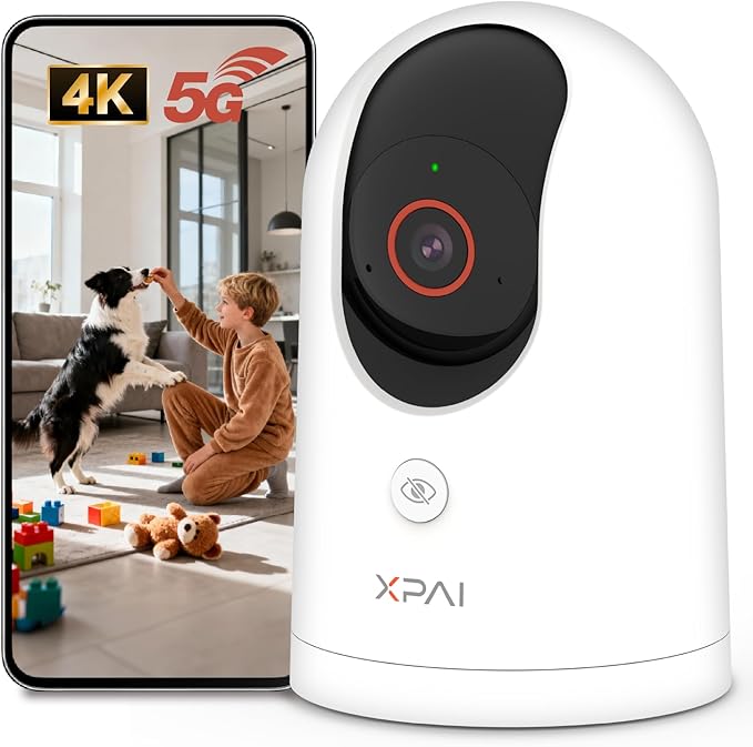 4K Security Camera,Industry's First with Built-in Storage No Monthly Fees,Indoor Camera Wireless,Baby/Pet/Dog Camera with Phone APP,360° Pan-Tilt Wireless Indoor Cam,Cry Detection,2-Way Audio