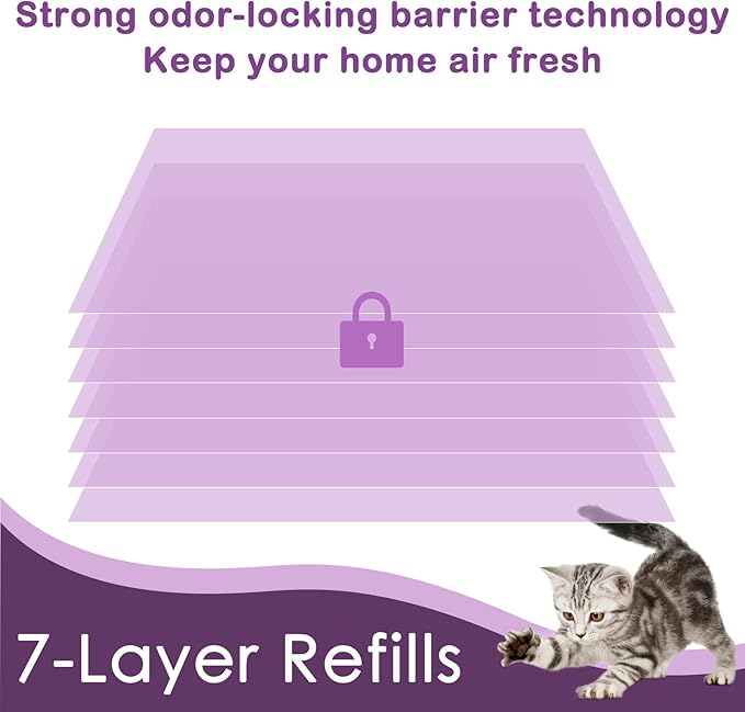 Cat Litter Refill Bags Cartridge Compatible with Genie Litter Standard, Plus, XL and XL+ pails,Lasts Up to 14 Weeks Per Cat (4 Pack)