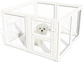 Clear Acrylic Dog Playpen Indoor,Transparent Dog Pen,Easy to Assemble and Clear pet Pen for Puppy Dog, Rabbit and cat,Sturdy and Easy to Clean Plastic pet Fence (White, 23.6" H, 8PCS)