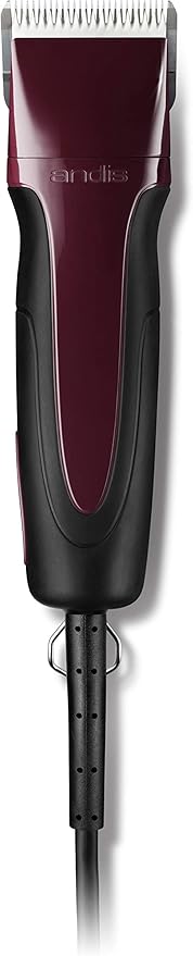 Andis 65455 Excel Professional 5-Speed Detachable Blade Clipper Kit - Animal/Dog Grooming, Rotary Motor, Soft-Grip Anti-Slip Housing, 14-Inch Cord, for All Coats & Breeds, SMC, Burgundy