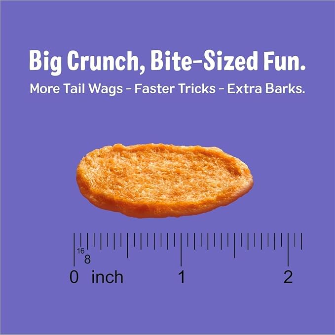 Three Dog Bakery Bark’N Crunch! Chicken Chips, Cheese Flavor, Crunchy Treat for Dogs, Two Ingredients, High Protein Snacks, No Artificial Flavors or Colors, Made in The USA, 3.8 oz.