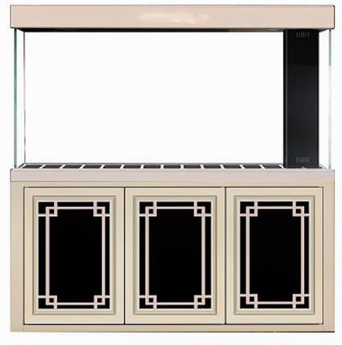 165 Gallon Glass Aquarium with Aluminum Cabinet - Including Sump for Filtration and Circulation, Plumbing, LED, Silver