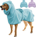Giant Dog Bath Bubble, Quick Drying Super Absorbent Used for After Bathing, Warm Dog Towels, Adjustable Hoodies and Belts for Pet Dogs Bath Clothes Products (Blue, 6XL)