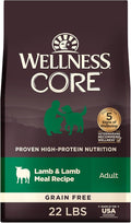 Wellness CORE Adult Dry Dog Food, Grain Free Kibble, Natural, High Protein, Lamb Recipe, 22 lb Bag