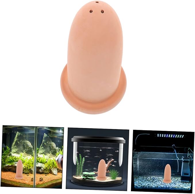 Light Brown Fish Spawning Breed Cone Medium Ceramic Incubator for Fresh and Saltwater Angelfish and Colorful Fish Breeding Tank Decoration and Easy Cleaning