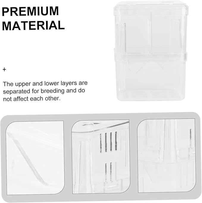 Practical Aquarium Fish Breeding Box Mesh Fry Hatchery Breeder Box Fish 2pcs Acrylic Constructi
