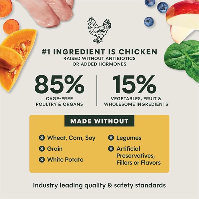 Instinct Freeze-Dried Meals, FreshDried Bites, Natural Dog Food, Grain-Free - Cage-Free Chicken, 3 oz. Bag