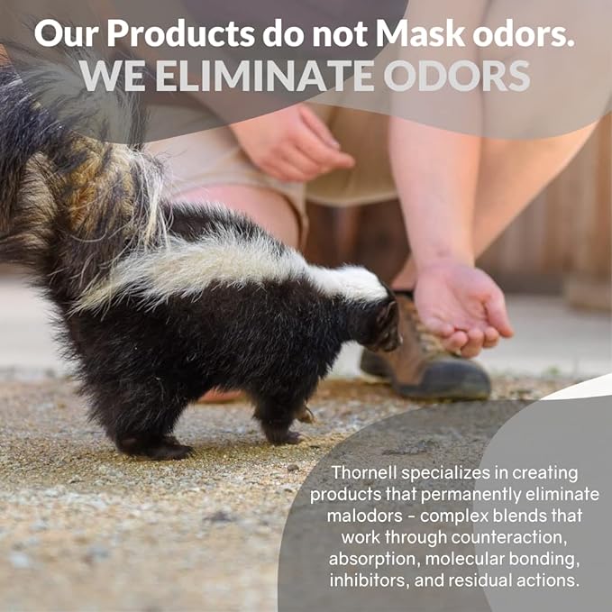 Skunk Off Pet Odor Eliminator Soaker Bottle - Ready to Use Skunk Odor Remover for Dogs, Cats, Home, Car, Clothes & More – Skunk Odor Eliminator Pet Cleaner w/Non-Enzymatic Formula, Safe for Pets, 8oz