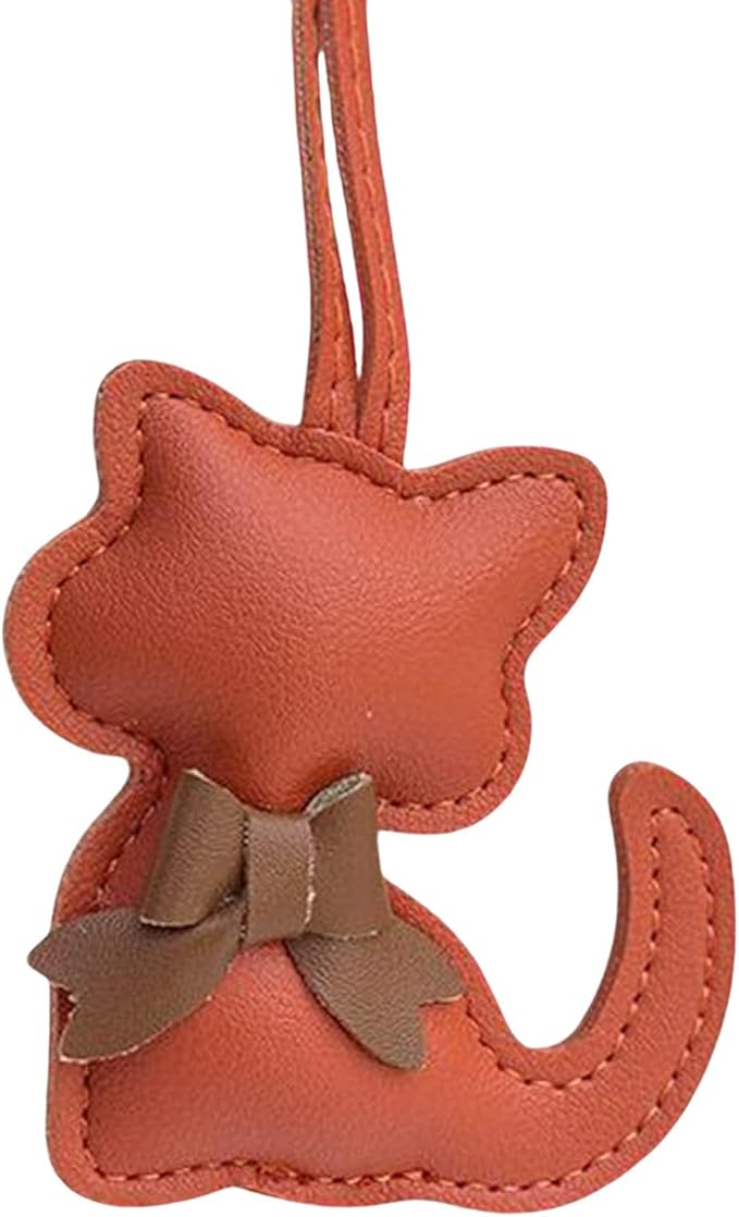 Soft Leather Bow Charm Handmade Fashionable Cat-Themed for Phone Camera Strap & Collar Decoration Stylish Bowknot Bag Charm