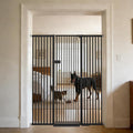 Lumizone Extra Tall Cat Gate 61.02" High Pressure Mounted Extra Wide 2025 New (17 Sizes) 1.37" Gap No Drilling Auto-Close One-Handed Operation Tall Pet Gate for Dogs(Black, 61.02" H x 29.92"-59.44" W)