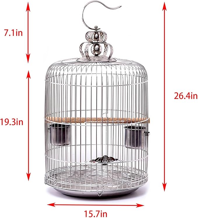 Aimery Bird Cage，Stainless Steel Birdcage，Small Bird cage，Bird Cages for Parrots，Travel Bird Cage，Bird Travel cage (Size : V40G)