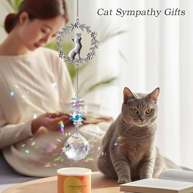 Cat Memorial Suncatcher Gifts, Thoughtful Pet Sympathy for Remembrance Bereavement Grief Bereavement Miscarriage