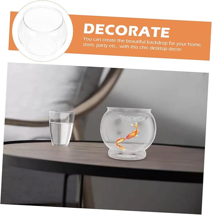 3pcs Goldfish Bowl Household Fish Tank Fish Bowl Fish Bowls Round Glass Vase Clear Glass Vases Glass Flower Vases Delicate Fish Bowl Fish Living Tank Desktop