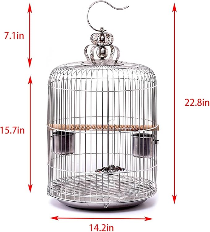 Aimery Bird Cage，Stainless Steel Birdcage，Small Bird cage，Bird Cages for Parrots，Travel Bird Cage，Bird Travel cage (Size : V36G)