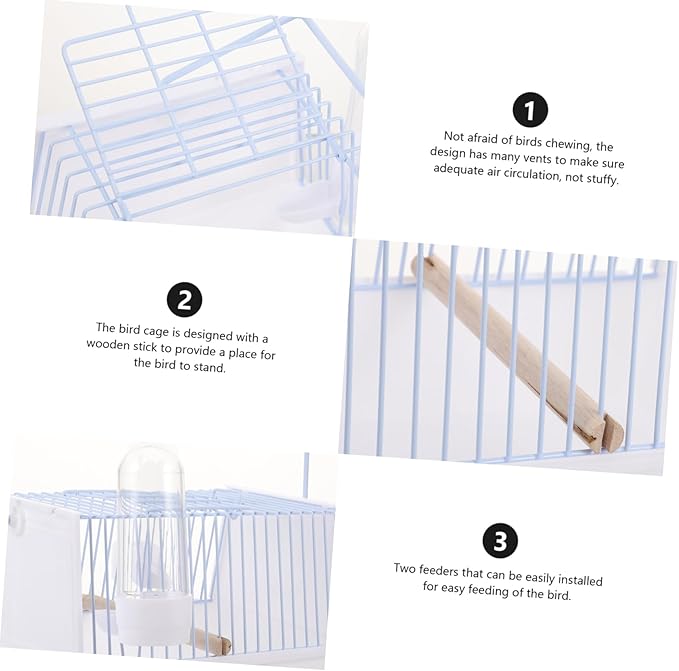 1set Portable Bird Carrier Travel Cage for Pets Lightweight Handle Design for Parrots for Travel Hiking and Outdoor Activities