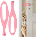 TGIOW Cat Door Latch, 2 Pcs Cat Door Stopper Pet Door Latch to Keep Dog Out of Litter Box and Food, Door Prop for Cat with 5 Adjustable Size Strap 2.5-6" Wide, No Measuring, Easy to Install, Pink
