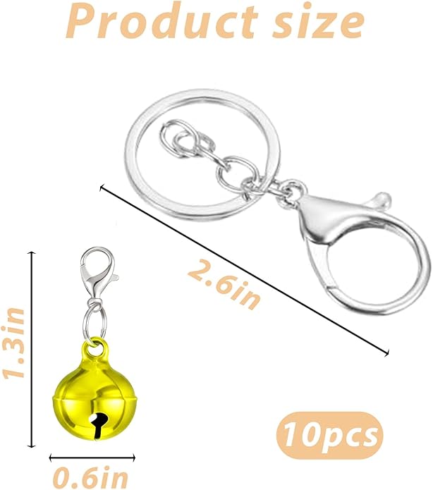 10 Pcs Cat Collar Bell Pet Bells for Cat Dog, Colourful Pet Small Bells with Clasps Pet Collar Accessories for Collars