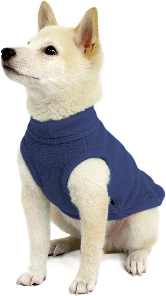 Gooby Stretch Fleece Vest Dog Sweater - Indigo Blue, X-Small - Warm Pullover Super Stretchy Fleece Dog Jacket for Small to Large Dogs