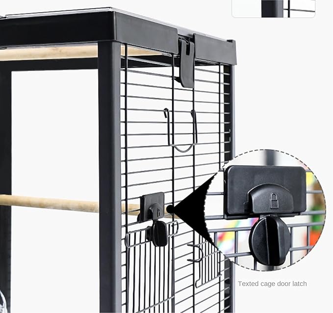 Parrot Cage Aviary, Acrylic Clear Birdcages Stainless Steel Flight Cage Portable Bird Cage Durable Large Bird House Carrier Bird Parrot Aviary(White)