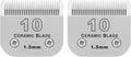 10 Dog Grooming Replacement Ceramic Blades Compatible with Wahl,Oster,Andis Dog Detachable Clipper,Cut Length 1/16-Inch,2 Pack