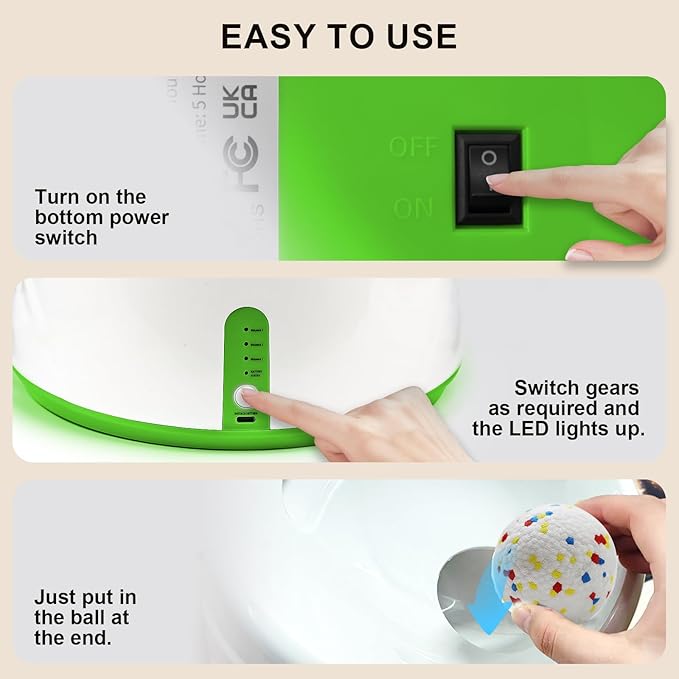 SOCO Automatic Ball Launcher for Dogs with Random Mode, 3 Settings to 45FT, Rechargeable Small Dog Ball Thrower with 4 2.2" ETPU Tennis Balls for Small Medium Breeds