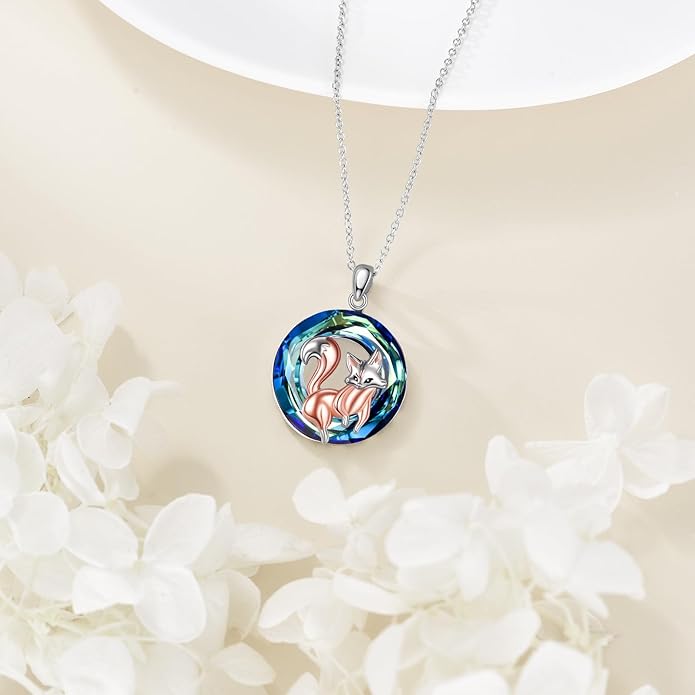 KZX Cat/Dog/Phoenix/Eagle/Whale/Shark/Puffin/Starfish/Chicken/Butterfly/Owl/Bee/Frog/Seahorse Necklace Sterling Silver Animal Pendant Jewelry Gift for Women