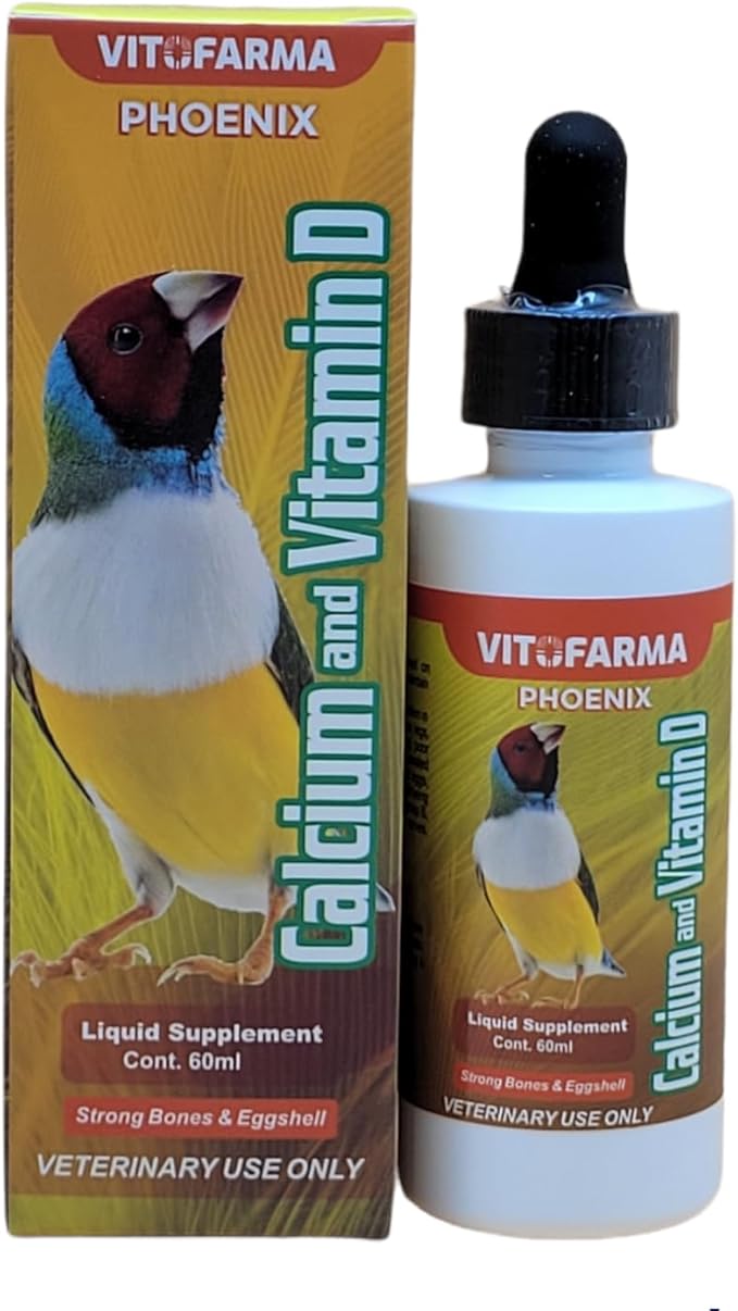 Nutritional Calcium Supplement for Birds + Vitamin D3 - Bird Health Liquid Supplement 60 ml