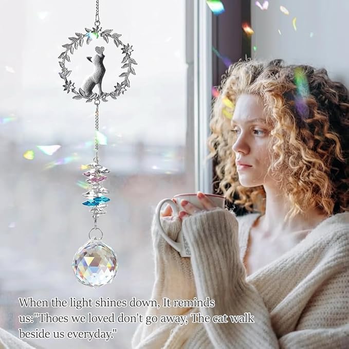 Cat Memorial Suncatcher Gifts, Thoughtful Pet Sympathy for Remembrance Bereavement Grief Bereavement Miscarriage