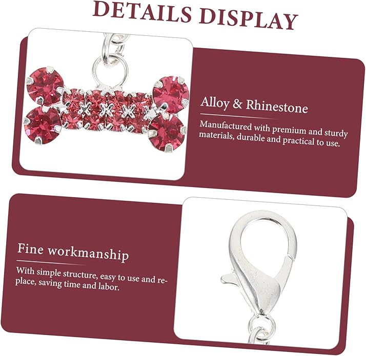 Didiseaon 2Pcs Rhinestone Pet Collar Pendants Decorative Dog Charms Cute Hanging Accessories for Cat Collars Pendant for Pet and Keychains