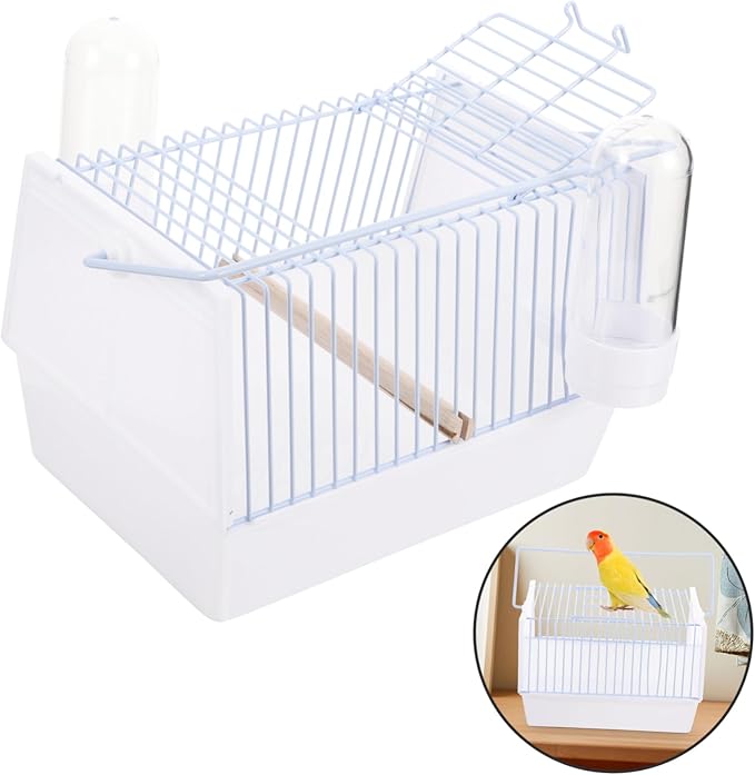 1set Portable Bird Carrier Cage for Parrots and Small Birds Lightweight Travel Cage Handle for Outings Metal and Design for Transport