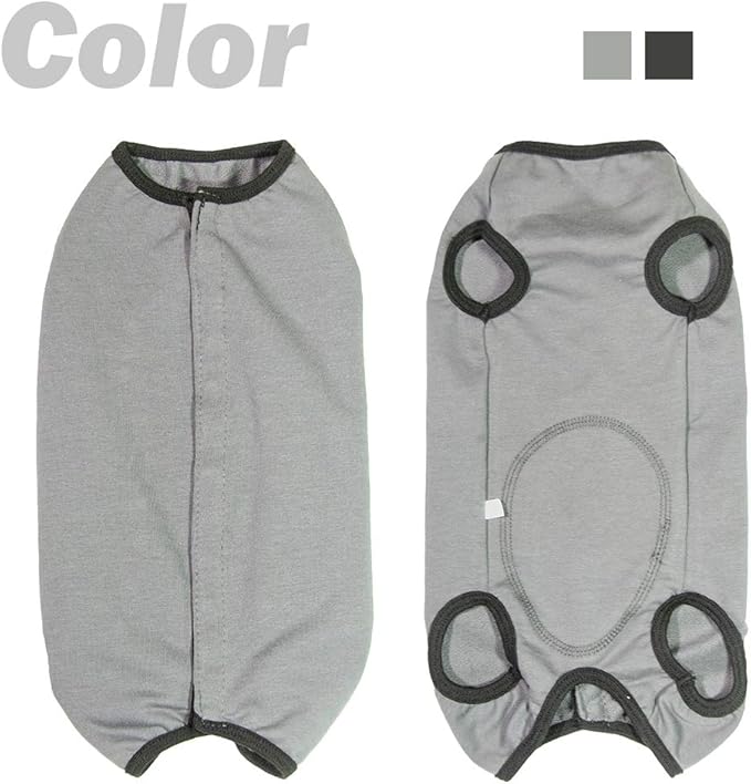 Dog’s Recovery Suit Post Surgery Shirt for Puppy, Wound Protective Clothes for Little Animals(Grey-s)