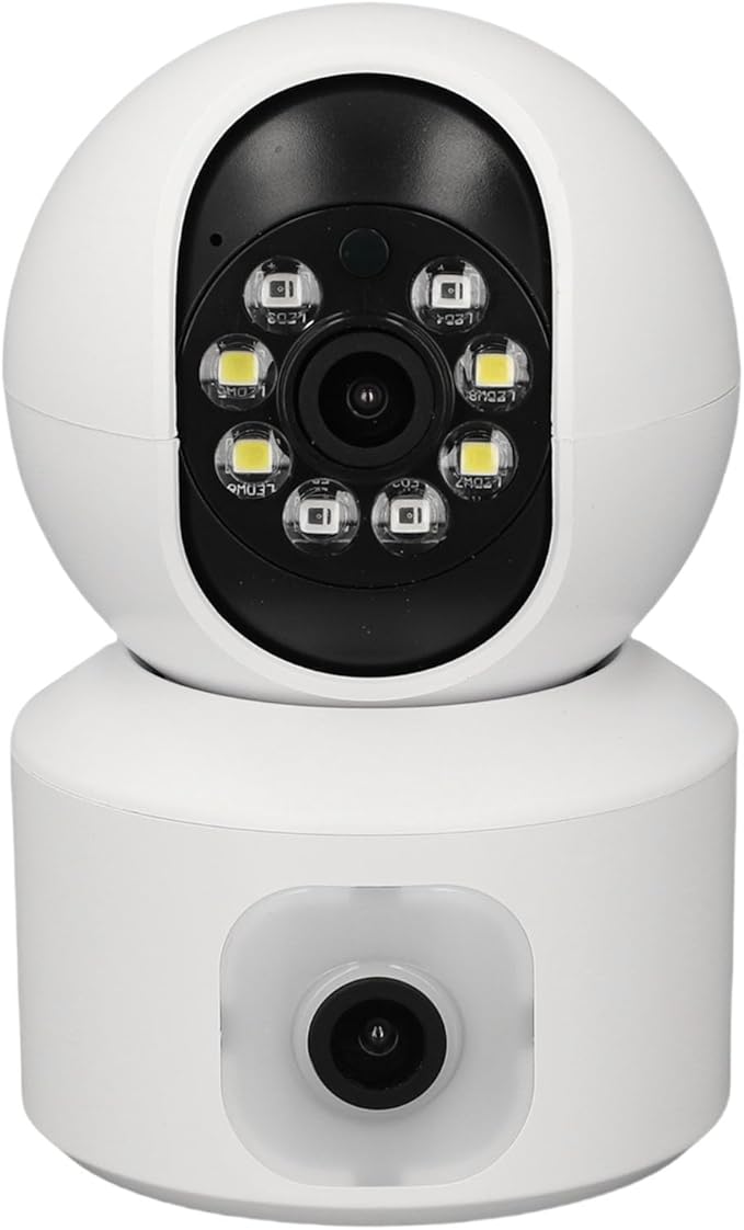 VBESTLIFE Home Security Camera, 1080P HD Dog Camera for Indoor, Dual Lens View, 360° PTZ, Night Vision, AI Motion Detection for Baby and Pet Monitor