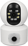 VBESTLIFE Home Security Camera, 1080P HD Dog Camera for Indoor, Dual Lens View, 360° PTZ, Night Vision, AI Motion Detection for Baby and Pet Monitor