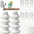 8 Pack Suction Cup Accessory Sets for Bird Perches Bird Stand Sticks Stand Toy Wood Platform for Parrot Parakeet Cockatiel Budgie Suction Cup for Window Bath Shower Car Travel Wall Outdoor Indoor