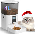 Automatic Cat Feeder, 4L Cat Food Dispenser with 10s Voice Recorder, Pet Feeder up to 8 Meals per Day, Timed Dog Feeder with Dry Food Sealed Ring